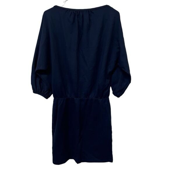 NWT Trina Turk Navy Bateau Neck Dolman Sleeves Blouson Waist Stretch Bela Dress - Picture 4 of 8